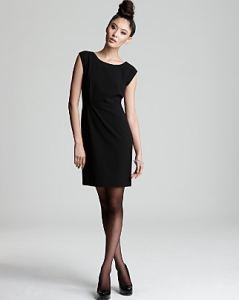 Aqua Black fitted sheath dress