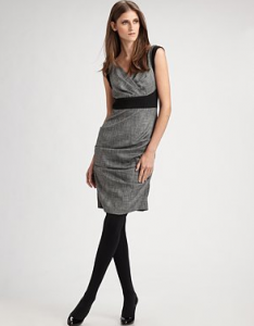 Nicole Miller Tweed jersey combo dress