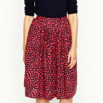 J. Crew Pleated Jardin Skirt in Heart Throb