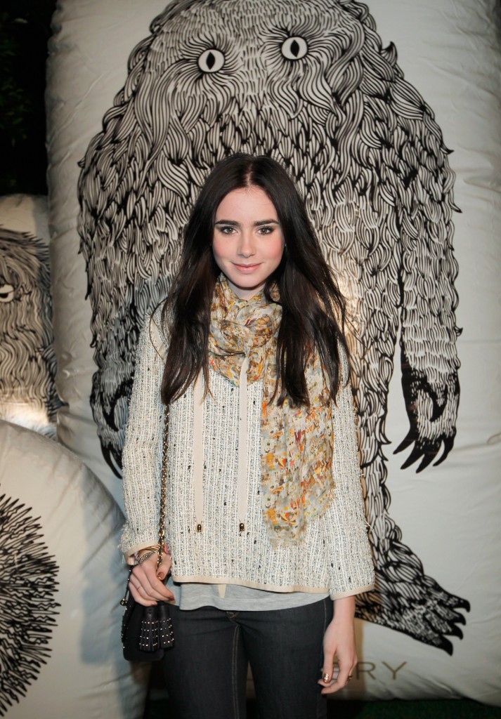Lily Collins at the Mulberry Firepit Party At Coachella