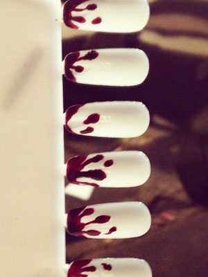 Prabal Gurung blood manicure using Angel Bite