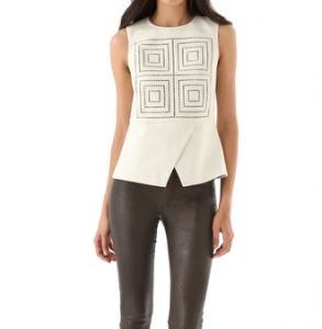 Tibi Eyelet Peplum Top