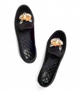 Tory Burch velvet fox loafer