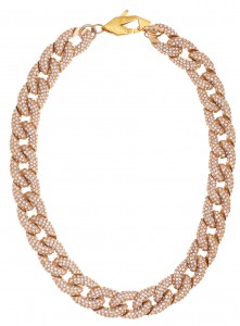 Pave chain link necklace