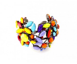 Tom Binns Riri Collection Multicolor Flower Cuff