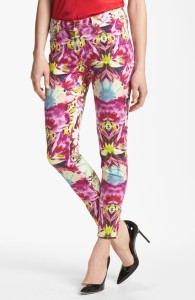 Rachel Roy Orchid Abstract Crop Skinny Stretch Jeans