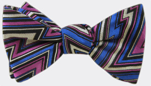 Technicolor Chevron bow tie