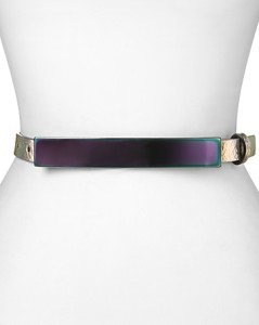 Nanette Lepore Plaque Buckle with Hologram Crackle Leather