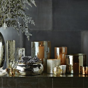 West Elm Iridescent Glass Hurricanes - Rose Gold