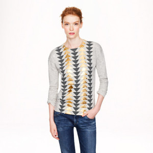 J. Crew Vintage Sweatshirt in Metallic Triangles