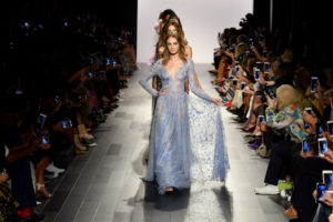 NEW YORK, NY - SEPTEMBER 07:  Models walk the runway for Tadashi Shoji  fashion show during New York Fashion Week: The Shows at Gallery 1, Skylight Clarkson Sq on September 7, 2017 in New York City.  (Photo by Frazer Harrison/Getty Images For Tadashi Shoji)